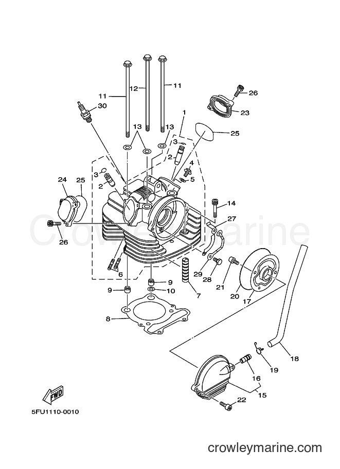 2000 ATV YFM400FWN - YFM400FWN (5FU3) [010] - CYLINDER HEAD