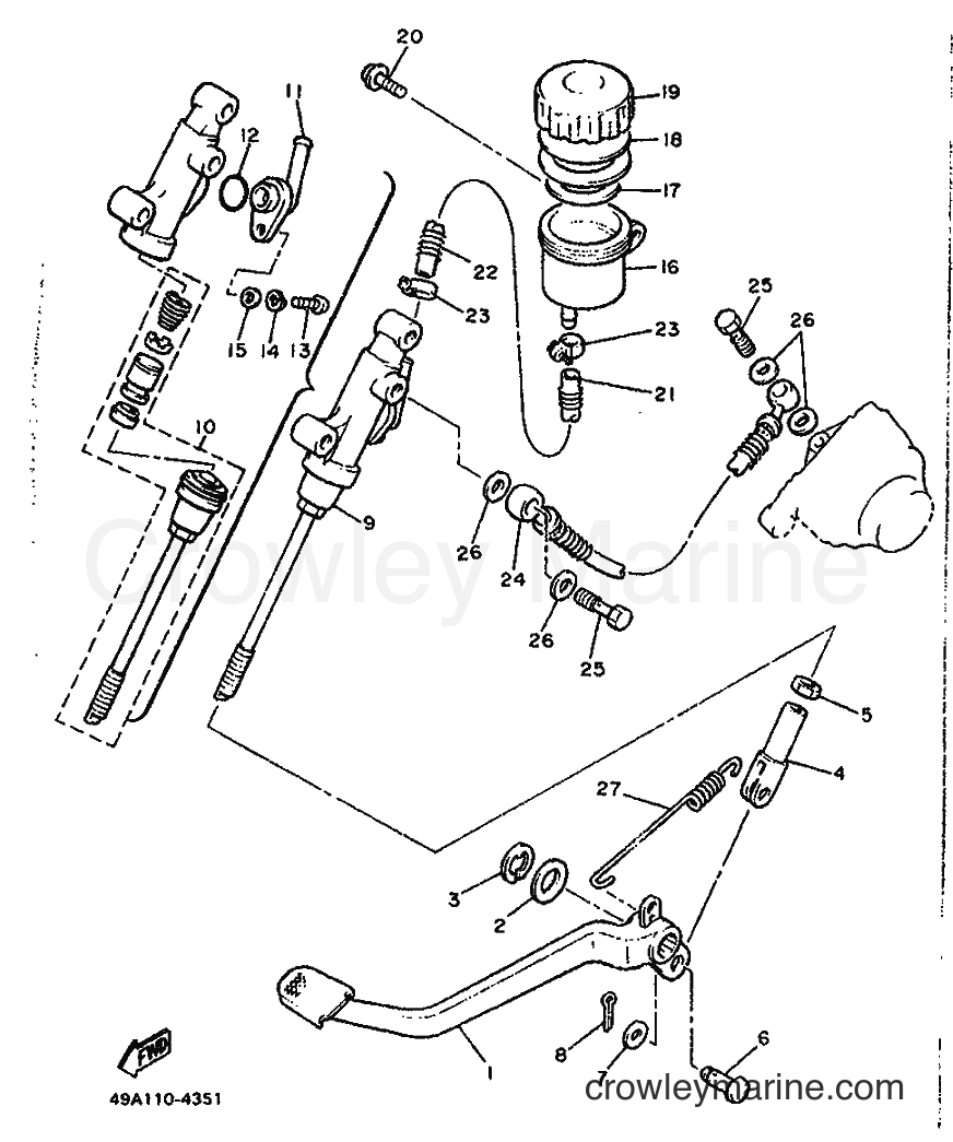 1990 Sport Bike FJ600 - FJ600 (3RC2) [010] - REAR MASTER CYLINDER