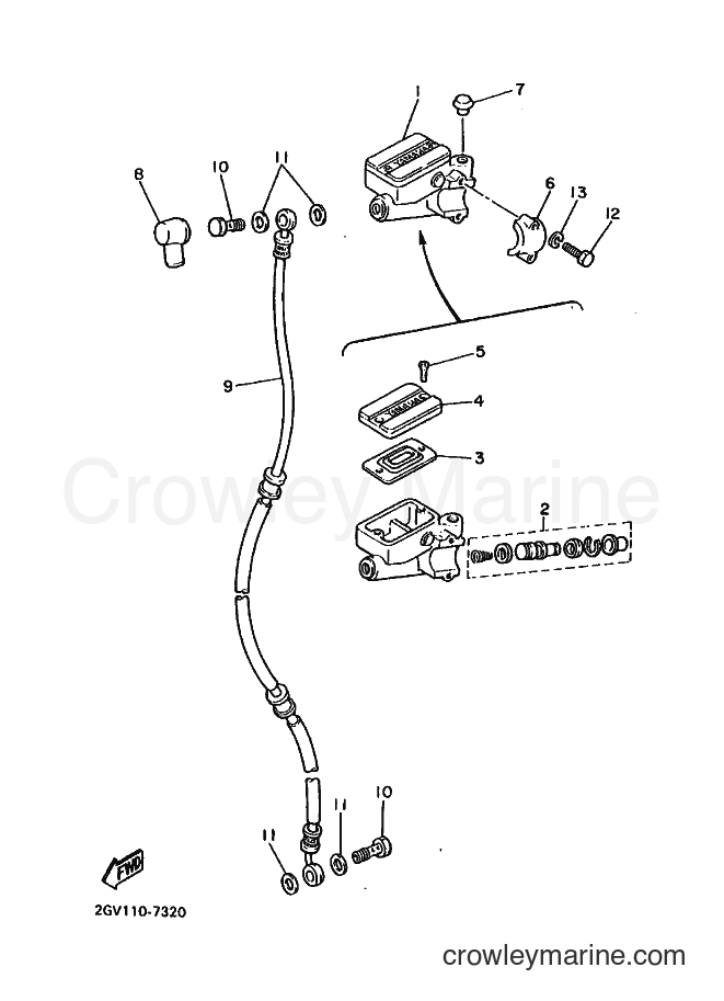 1988 Cruiser XV535U - XV535U (2JV0) [010] - FRONT MASTER CYLINDER