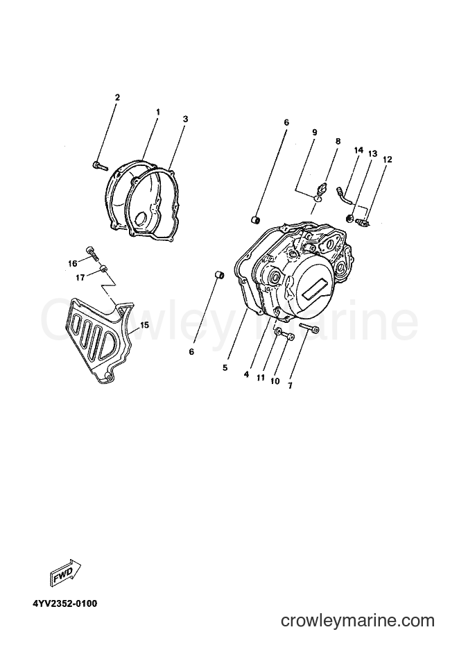 2002 Scooter TZR50 - TZR50 (4YV7) [010] - CRANKCASE COVER 1