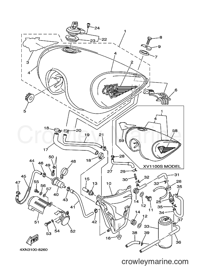 1999 Cruiser XV1100S - XV1100S (4XND) [010] - FUEL TANK