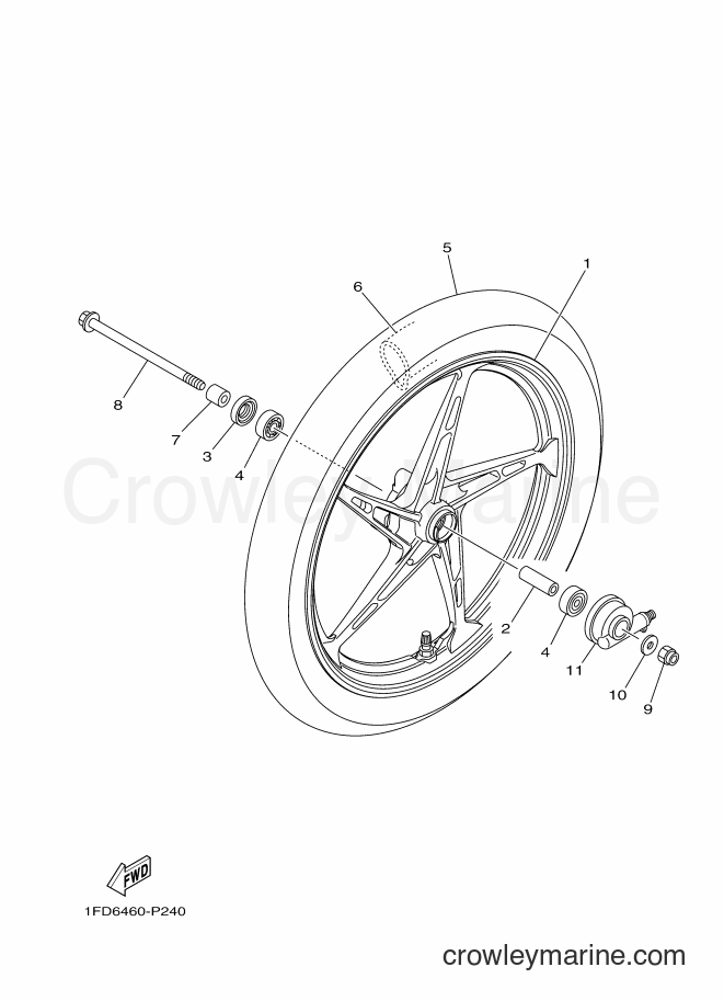 Yamaha Motors T115FLSEC (1FDB) [010] - FRONT WHEEL