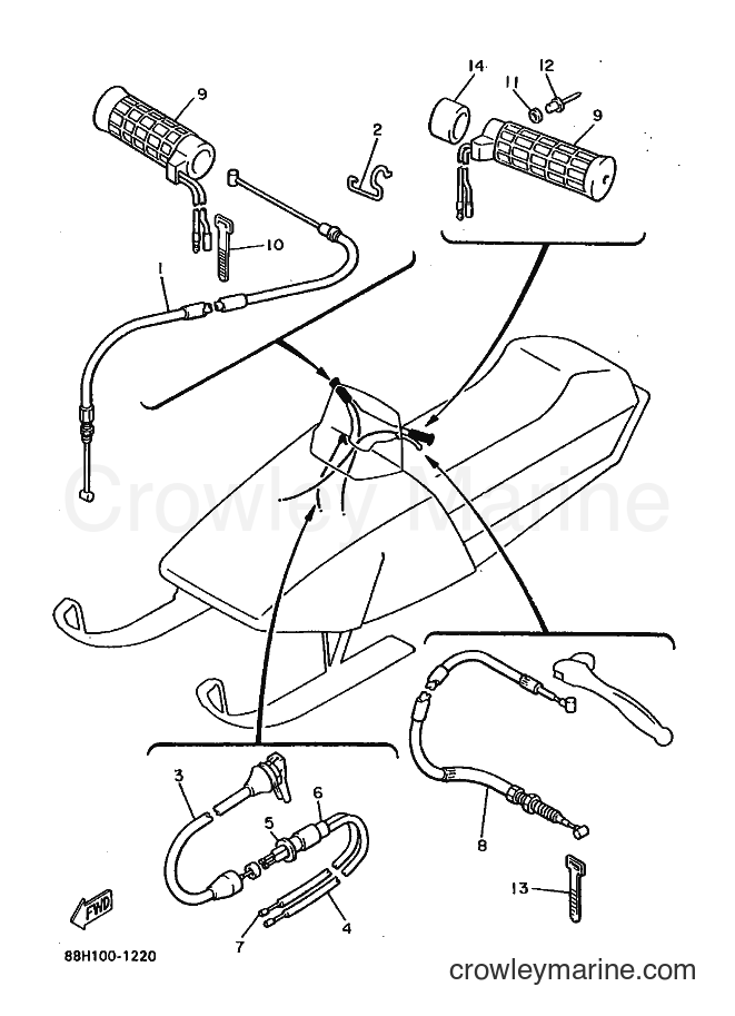 Yamaha Motors PZ480E (88H1) [020] - CONTROL CABLE