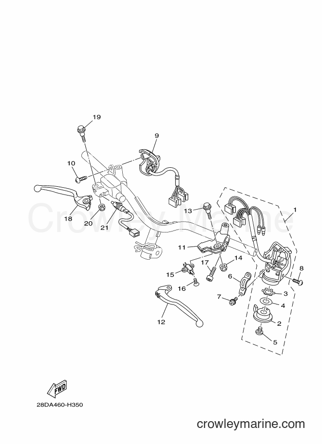 Yamaha Motors AL115C (14D5) [010] - HANDLE SWITCH & LEVER