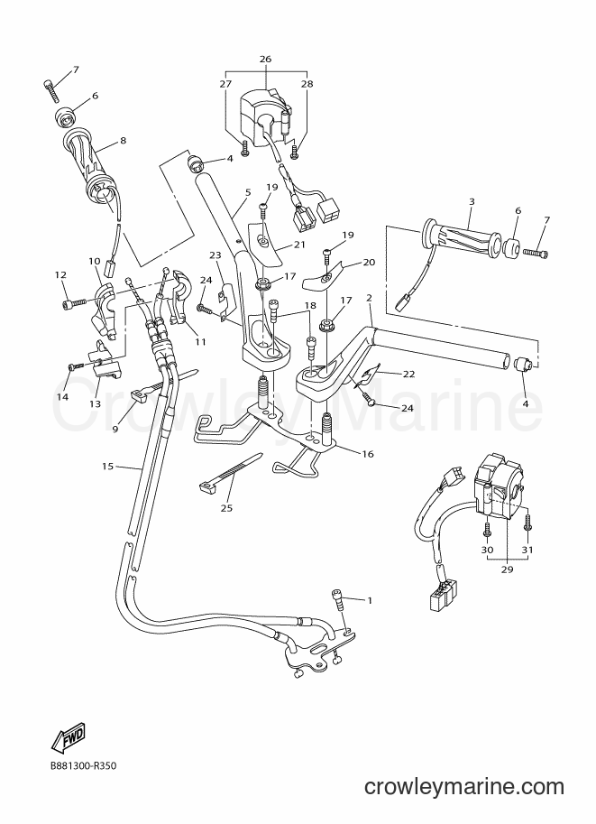 2016 Sport Bike FJR1300-A - FJR1300-A (B881) [010] - STEERING HANDLE & CABLE