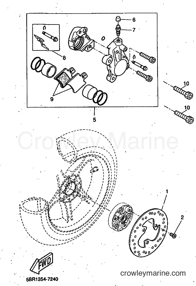 1998 Scooter YQ50 - YQ50 (5DP2) [999] - REAR BRAKE CALIPER