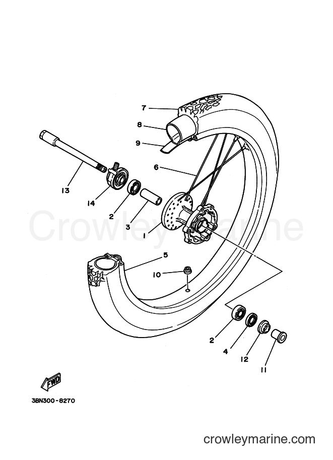 1989 Dirt Bike DT200R - DT200R (2YY1) [999] - FRONT WHEEL