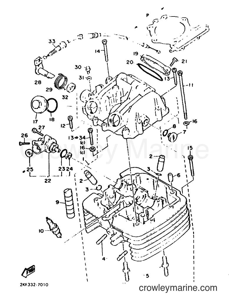 1987 Dirt Bike XT600 - XT600 (2KF) [999] - CYLINDER HEAD