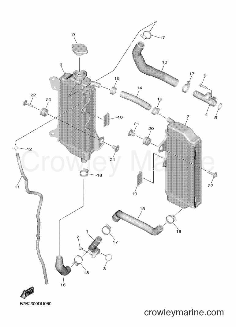 2019 Dirt Bike YZ250F - YZ250F (B7B2) [010] - RADIATOR & HOSE