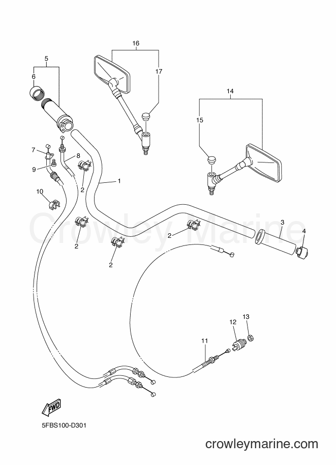 Yamaha Motors XVS650 (3B6T) [010] - STEERING HANDLE & CABLE