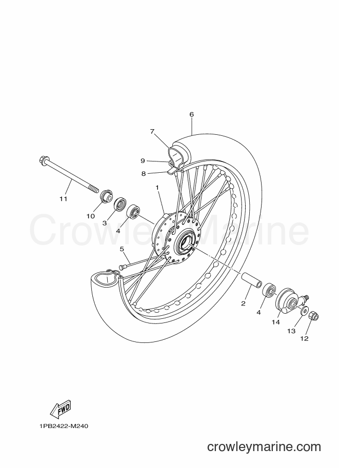 Yamaha Motors T115FLSE (1FC7) [010] - FRONT WHEEL 2