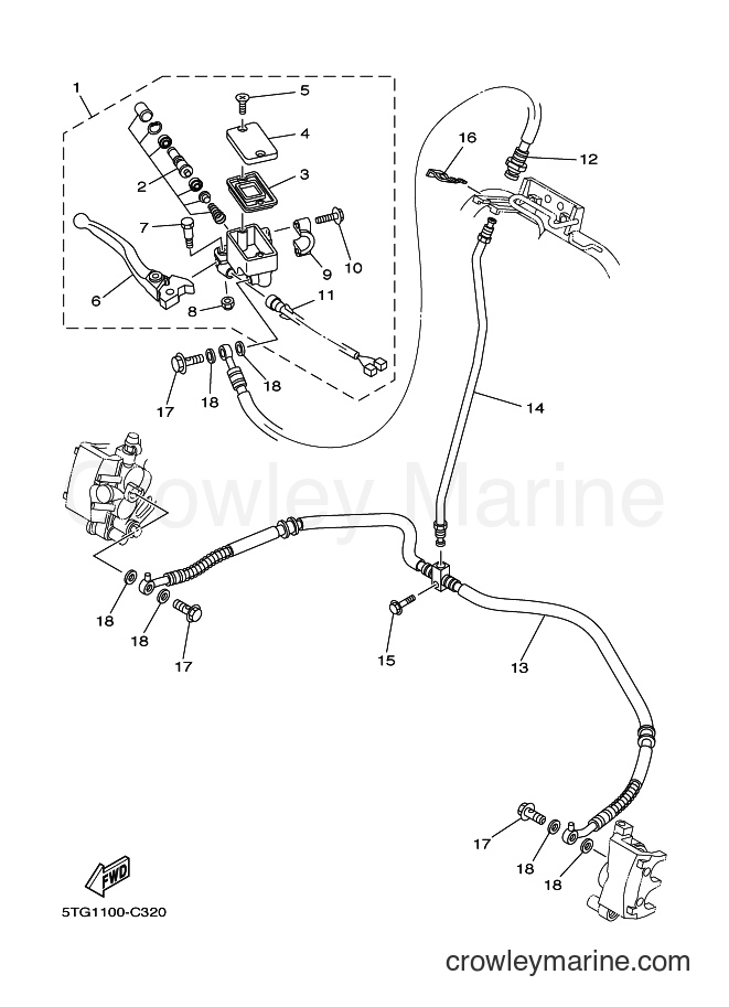 2004 ATV YFZ450 - YFZ450 (5TG2) [010] - FRONT MASTER CYLINDER