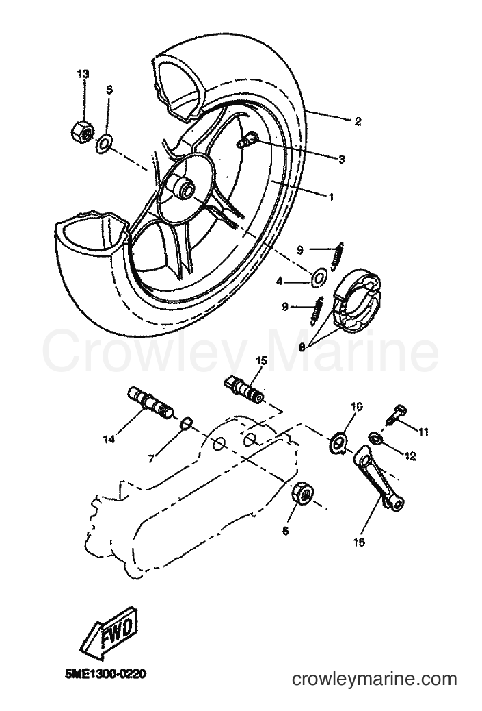 2000 Scooter YQ100 - YQ100 (5ME1) [070] - REAR WHEEL