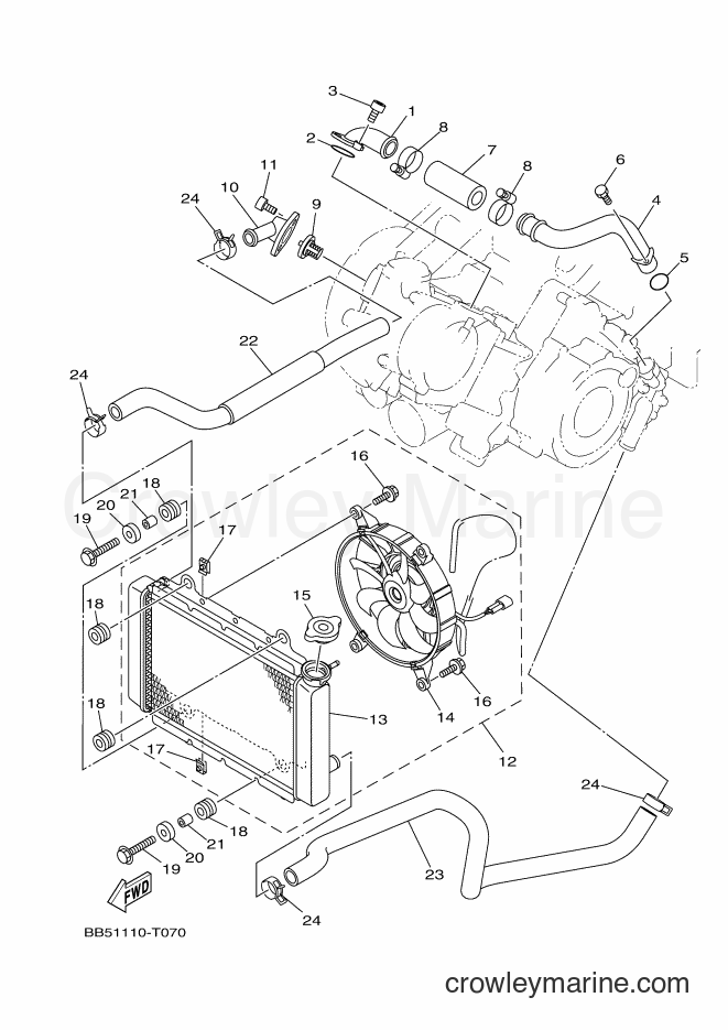2019 ATV YFM450FWB - YFM450FWB (BJ59) [010] - RADIATOR & HOSE