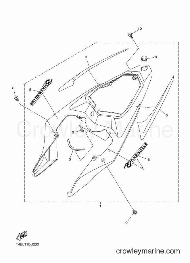 Yamaha Motors YZF-R1 (14BM) [010] - SIDE COVER