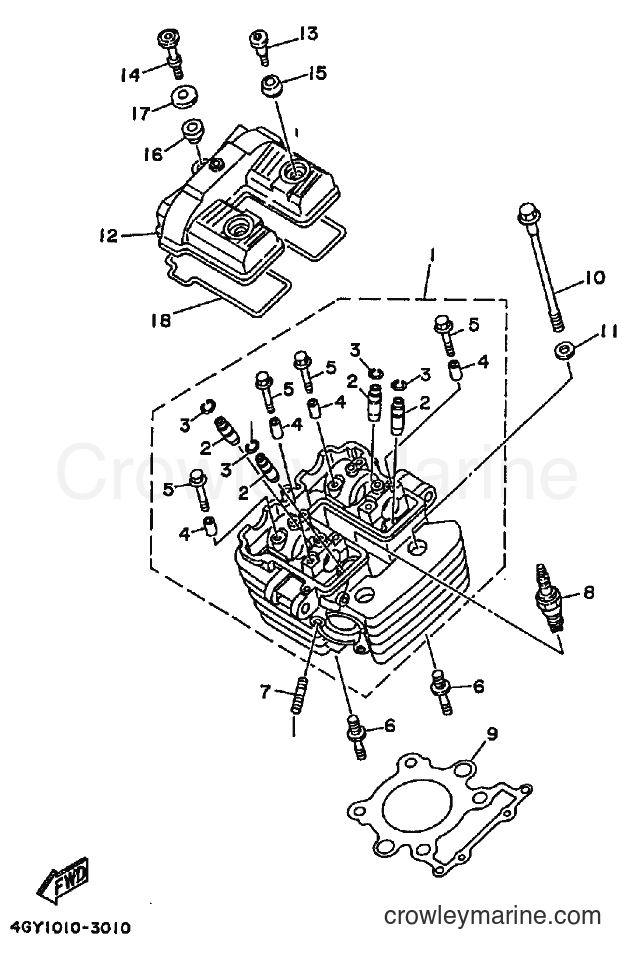 1994 Dirt Bike TT250R - TT250R (4MR1) [010] - CYLINDER HEAD