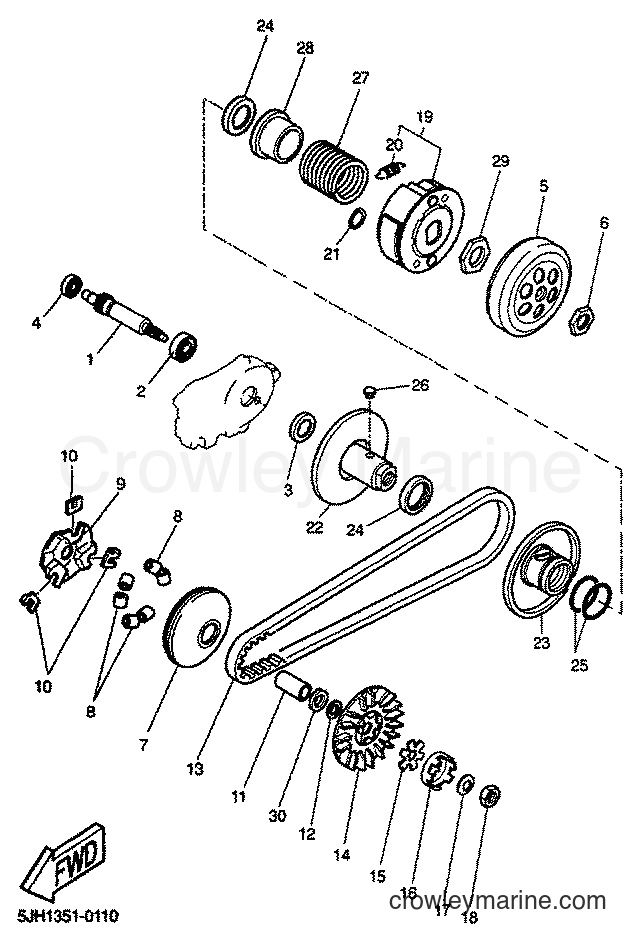 2001 Scooter EW50 - EW50 (5JH3) [030] - CLUTCH