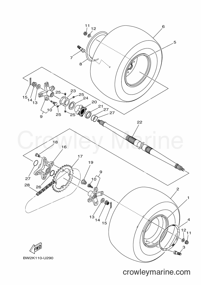 2019 ATV YFZ450R - YFZ450R (BW2L) [010] - REAR WHEEL