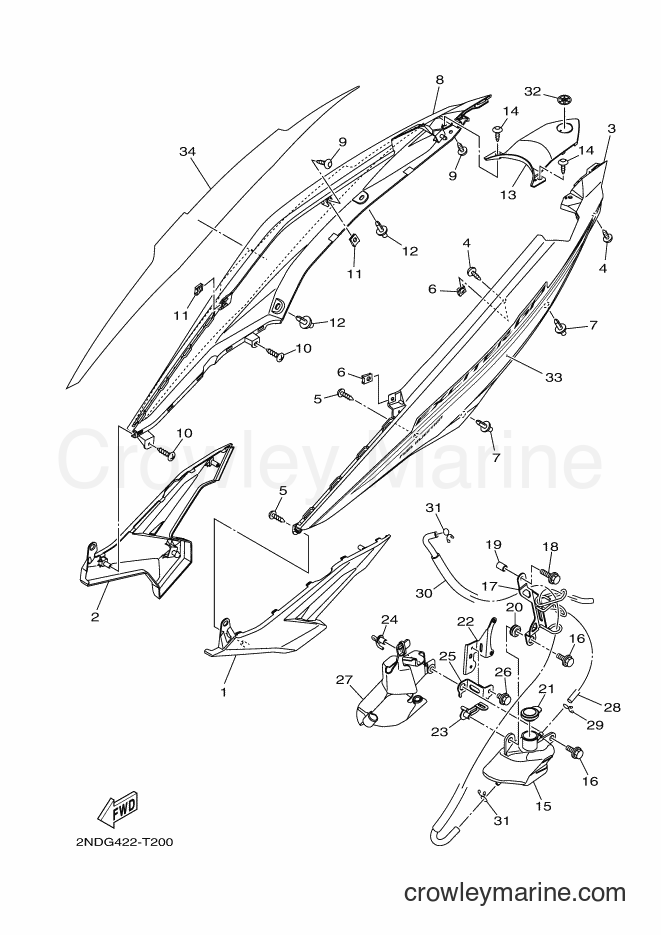 2018 Scooter T150 - T150 (2NDG) [010] - SIDE COVER 2