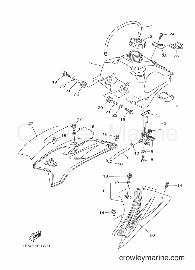 2012 Dirt Bike TT-R50E - TT-R50E (1P6W) [010] - FUEL TANK