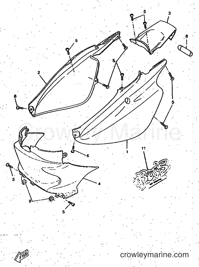 1997 Scooter CW50RS - CW50RS (4VA3) [999] - SIDE COVER