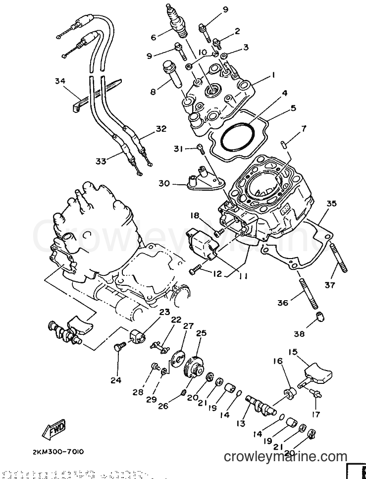 Yamaha Motors TZ250 (2KM) [999] - CYLINDER HEAD