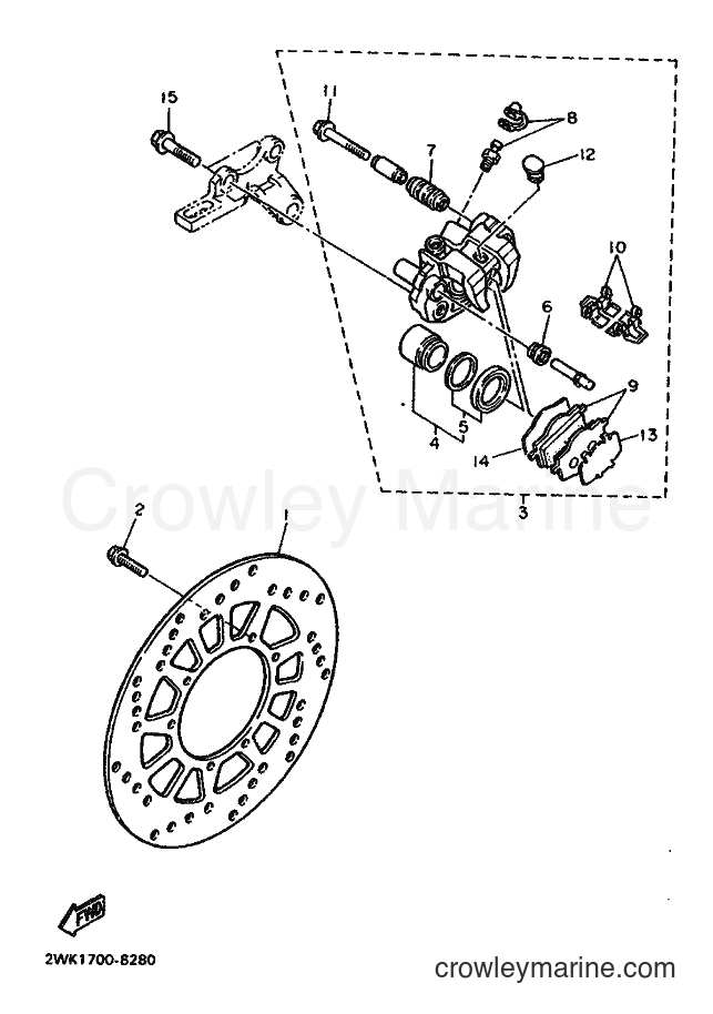 Yamaha Motors XT600Z (3AJ6) [999] - REAR BRAKE CALIPER