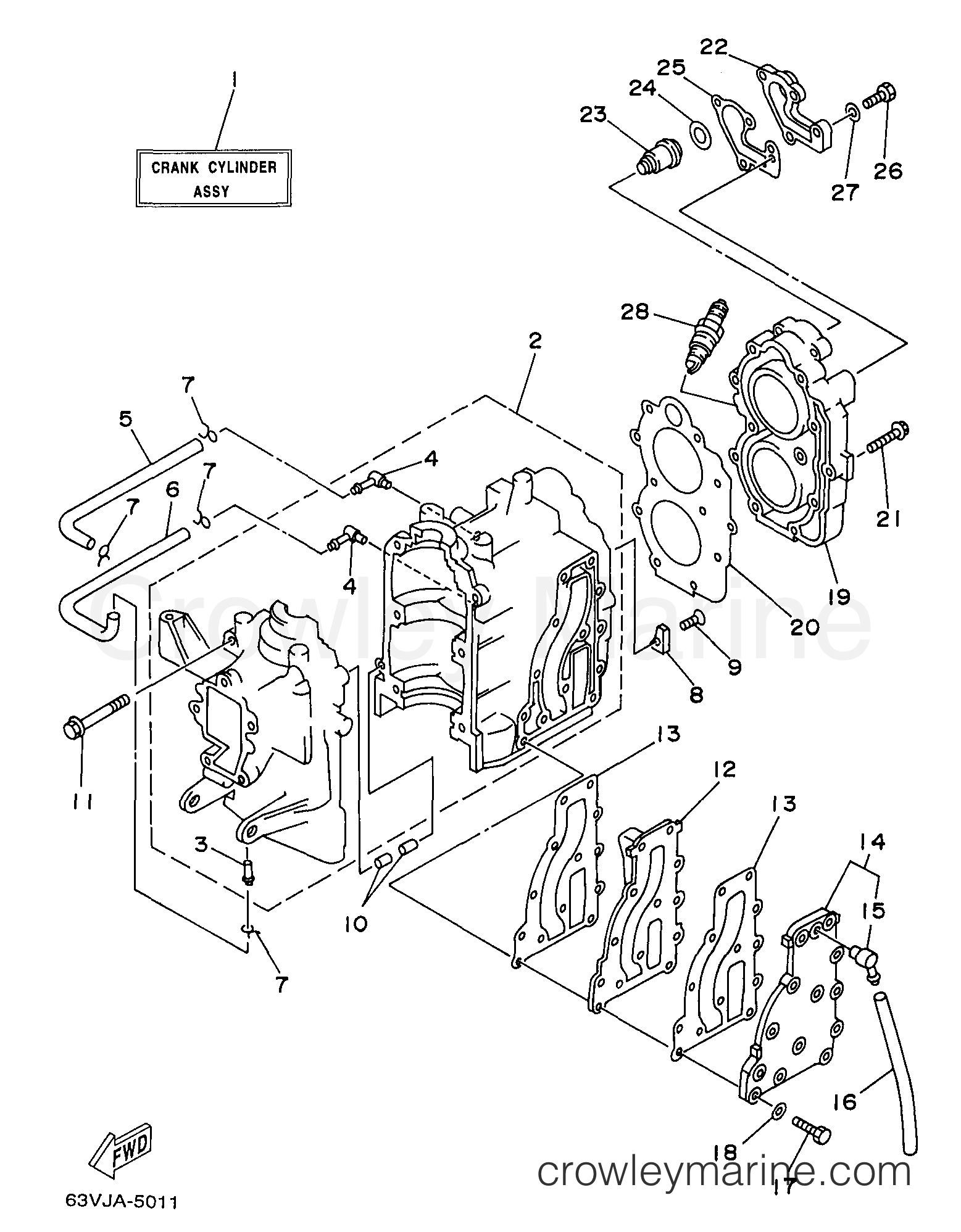 Yamaha Motors 15MLHV - CYLINDER CRANKCASE