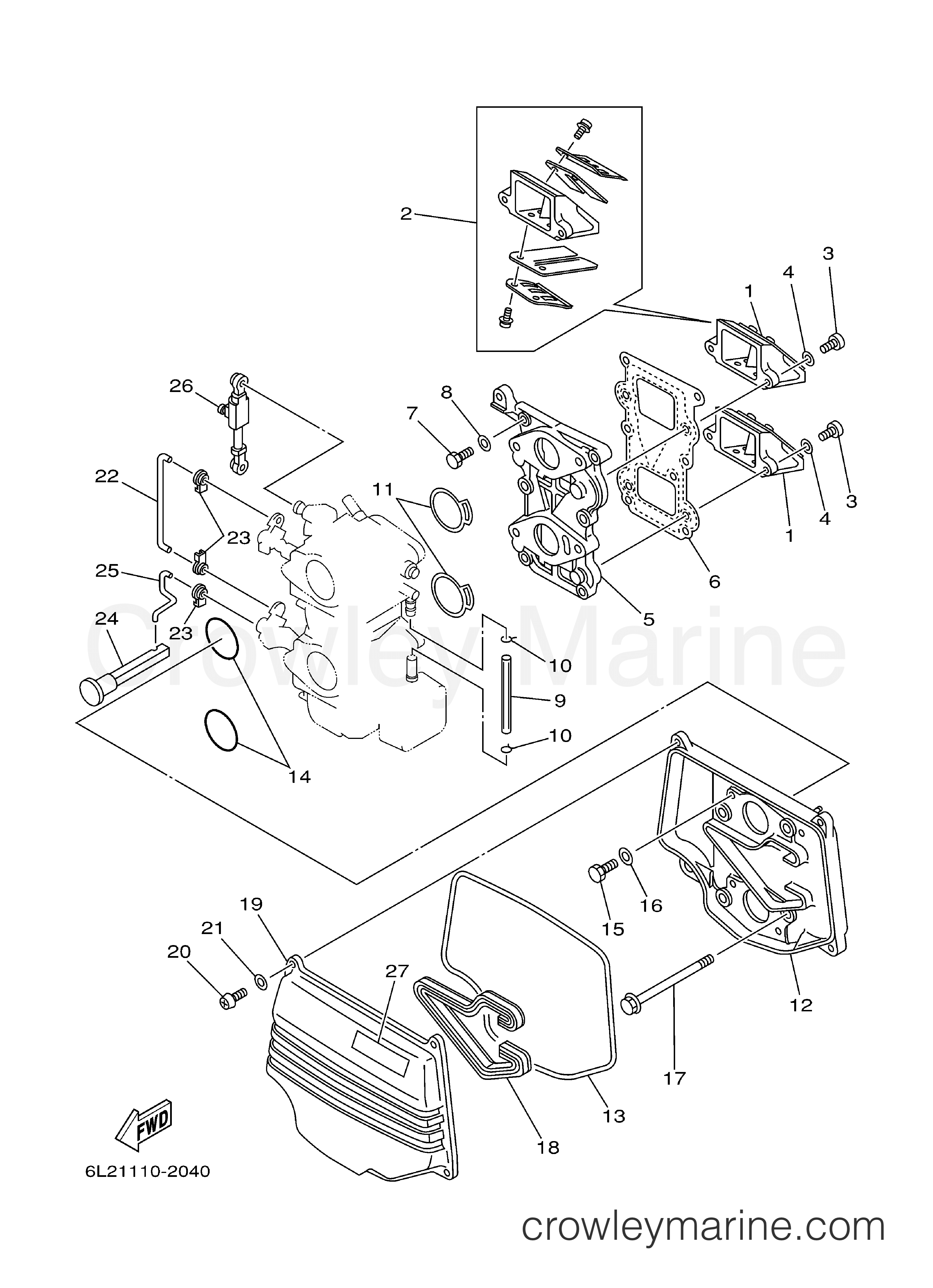 INTAKE 2006 Yamaha Outboard 25hp 25ESH Crowley Marine