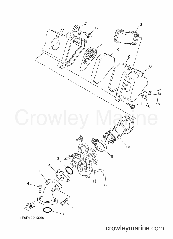 2011 Dirt Bike TT-R50E - TT-R50E (1P6P) [010] - INTAKE