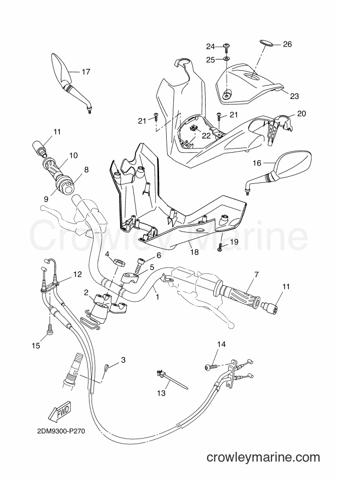 Yamaha Motors YP125RA (2DMC) [020] - STEERING HANDLE & CABLE