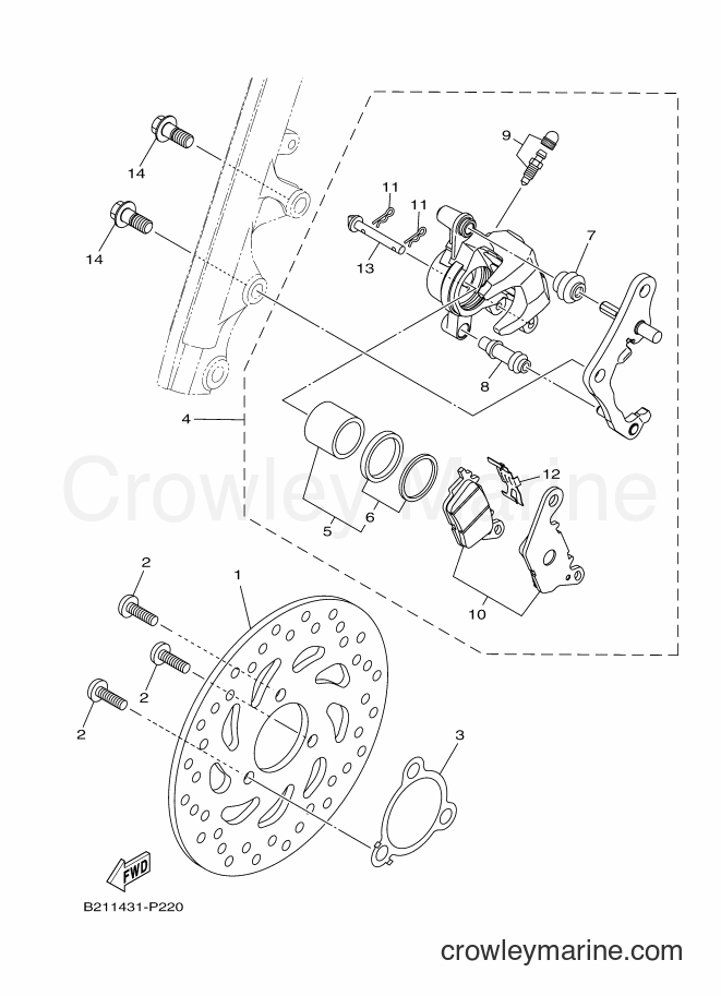 Yamaha Motors LNR125 (B211) [010] - FRONT BRAKE CALIPER