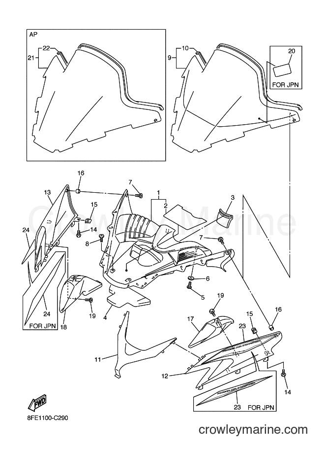Yamaha Motors SXV70SP (8FE1) [020] - WINDSHIELD