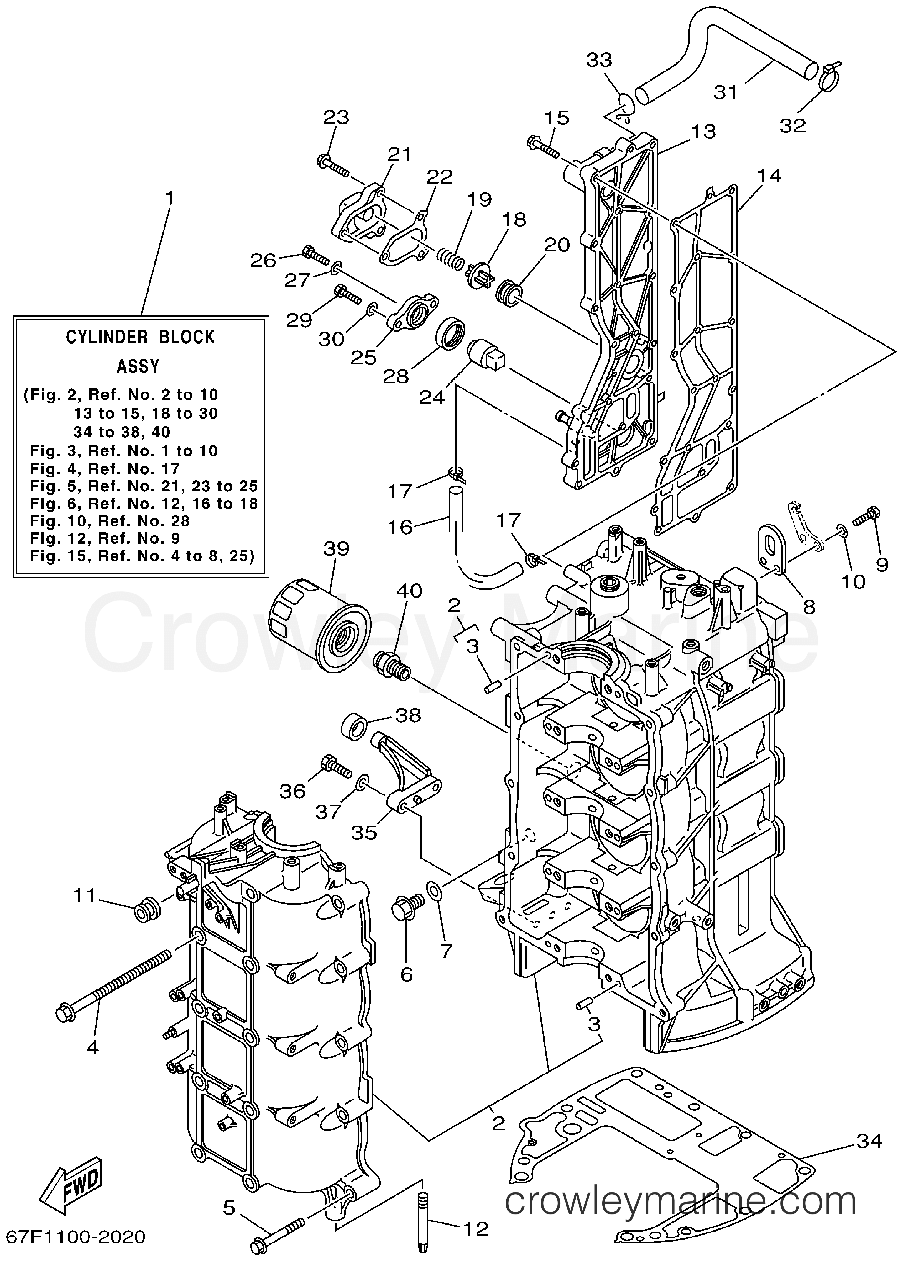 Yamaha Motors F80TJRA - CYLINDER CRANKCASE 1