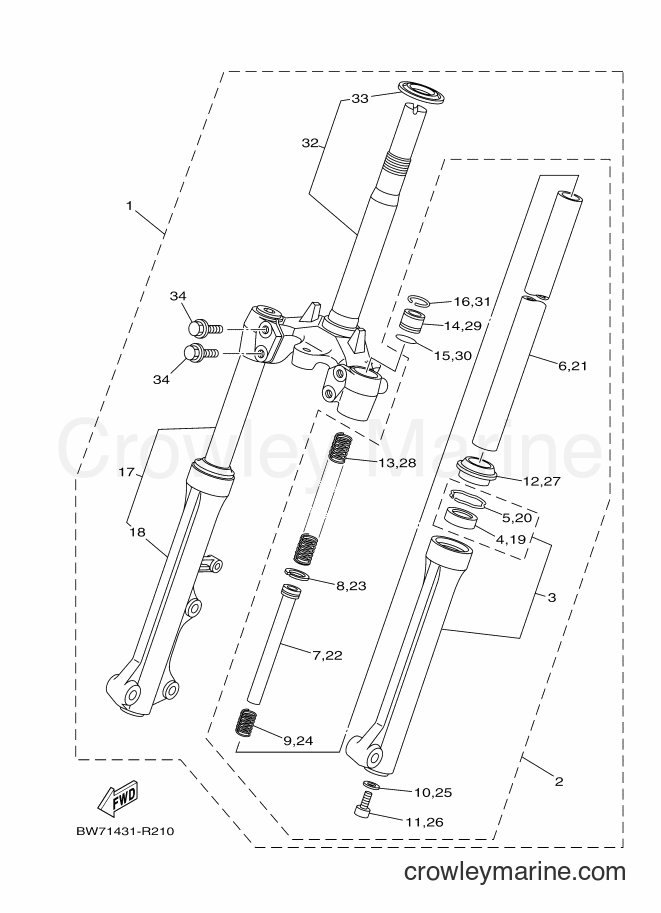 Yamaha Motors T115FS-5 (BW72) [010] - FRONT FORK