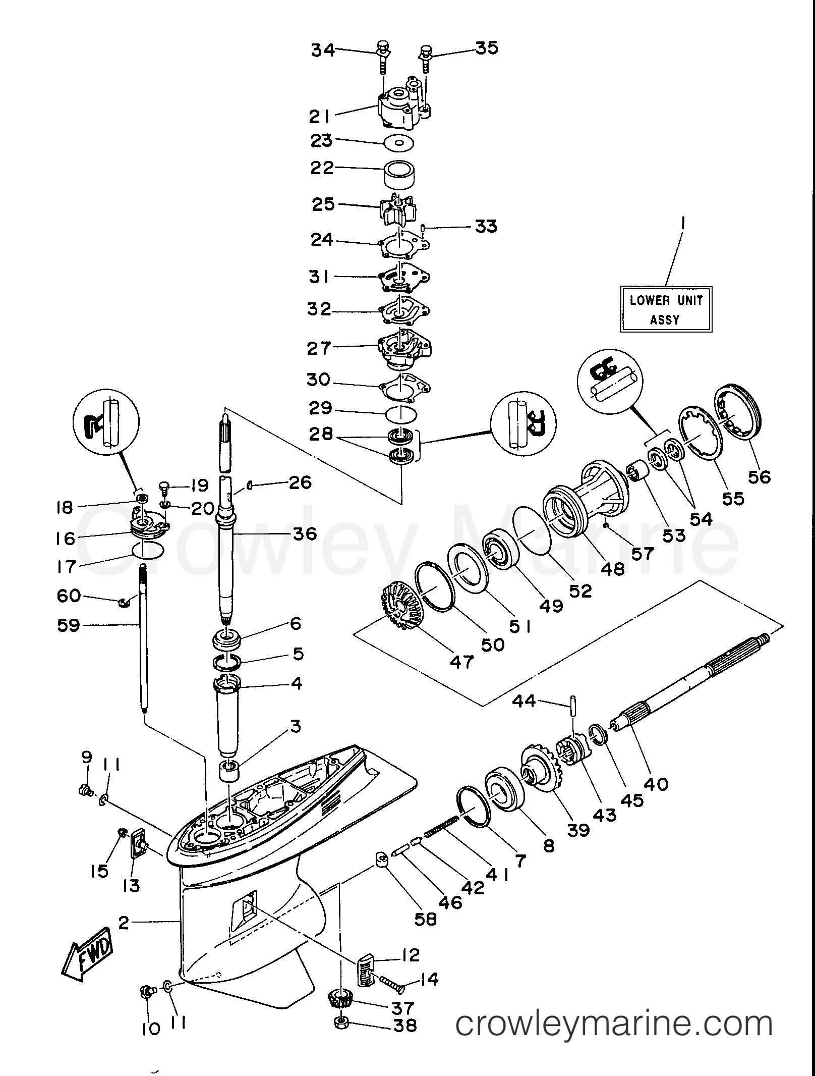 Yamaha Motors E75MLHV - LOWER CASING DRIVE 1