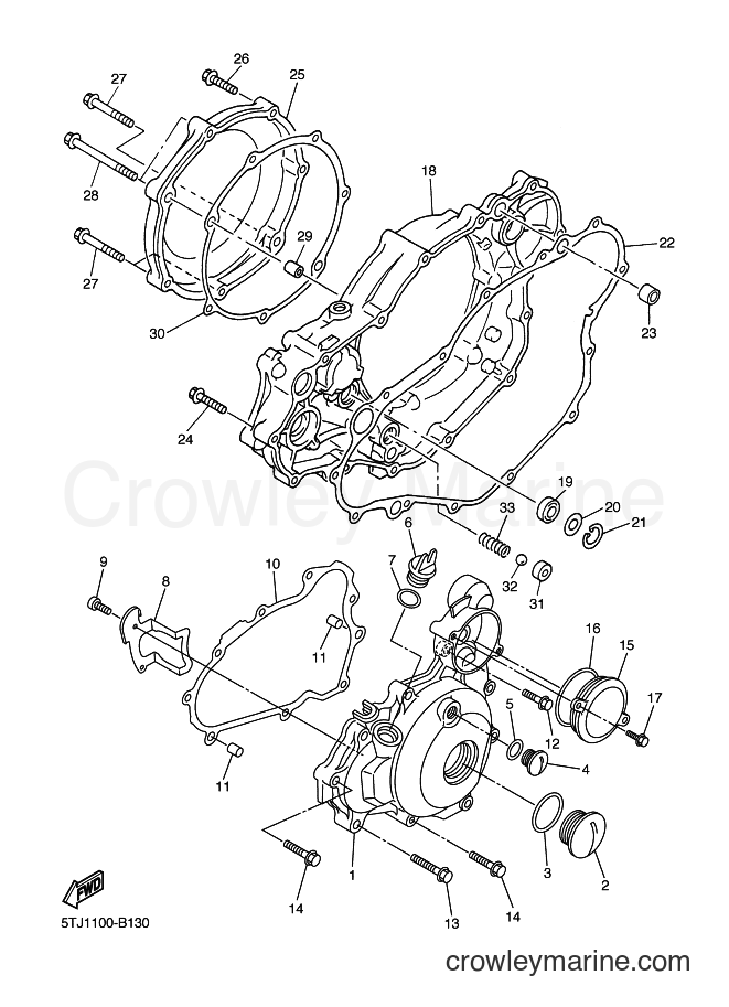 2003 Dirt Bike WR450F - WR450F (5TJ2) [010] - CRANKCASE COVER 1