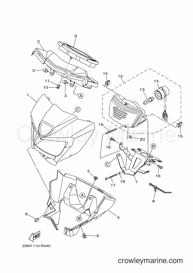 Yamaha Motors YFM700FWBD (2SMD) [010] - HEADLIGHT 2