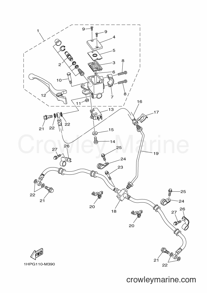 Yamaha Motors YFM700FWAD (1HPY) [010] - FRONT MASTER CYLINDER