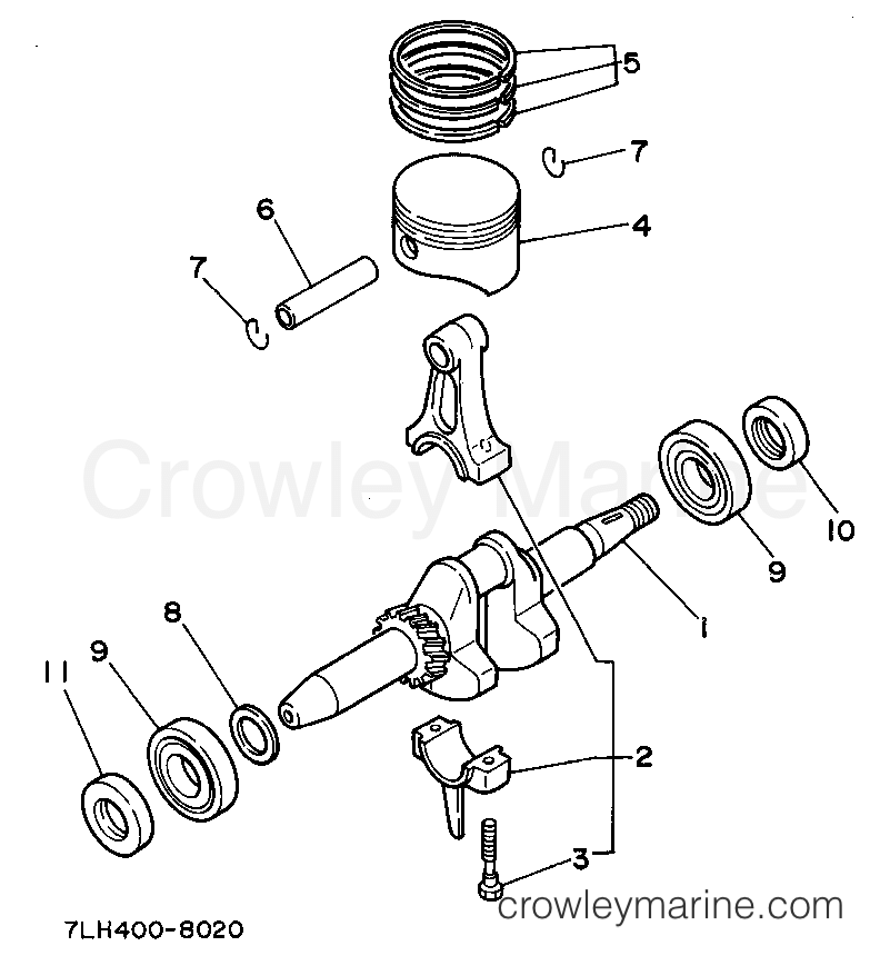 Yamaha Motors YG300S - CRANKSHAFT - PISTON