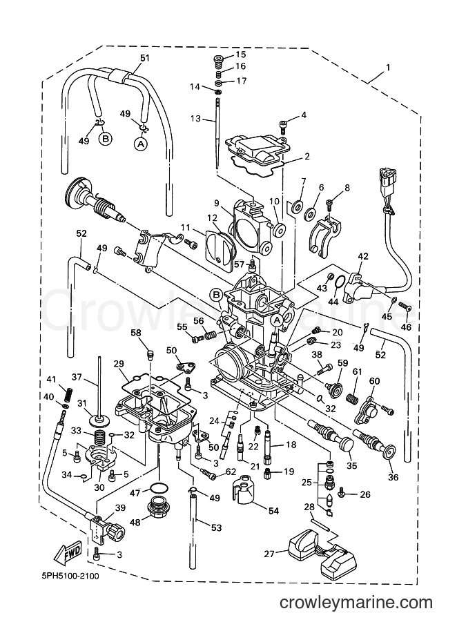 2002 Dirt Bike WR250F - WR250F (5PH6) [050] - CARBURETOR