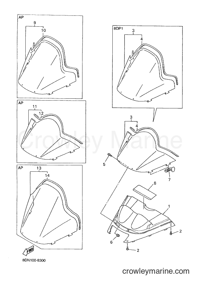 Yamaha Motors SRX700LT (8DP1) [020] - WINDSHIELD