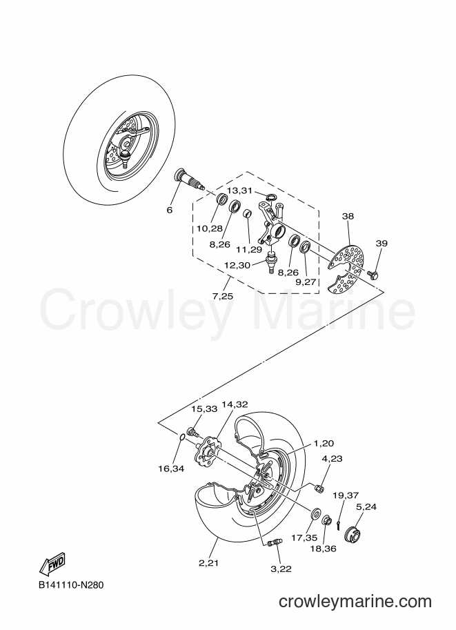 Yamaha Motors YFM350A (B147) [010] - FRONT WHEEL