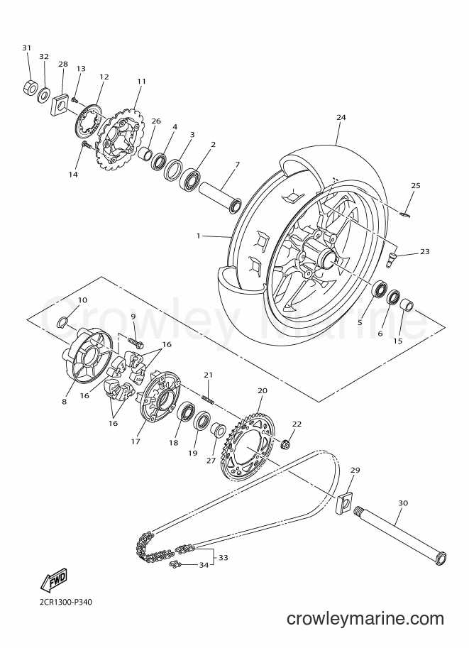 Yamaha Motors YZF-R1 (2CRC) [010] - REAR WHEEL