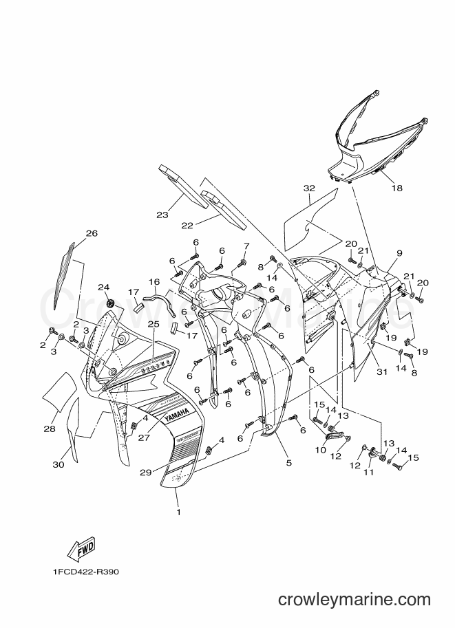 Yamaha Motors T115FLSE (1FCE) [010] - LEG SHIELD 2