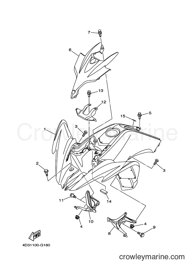 Yamaha Motors YFM250R (1BTP) [010] - FRONT FENDER