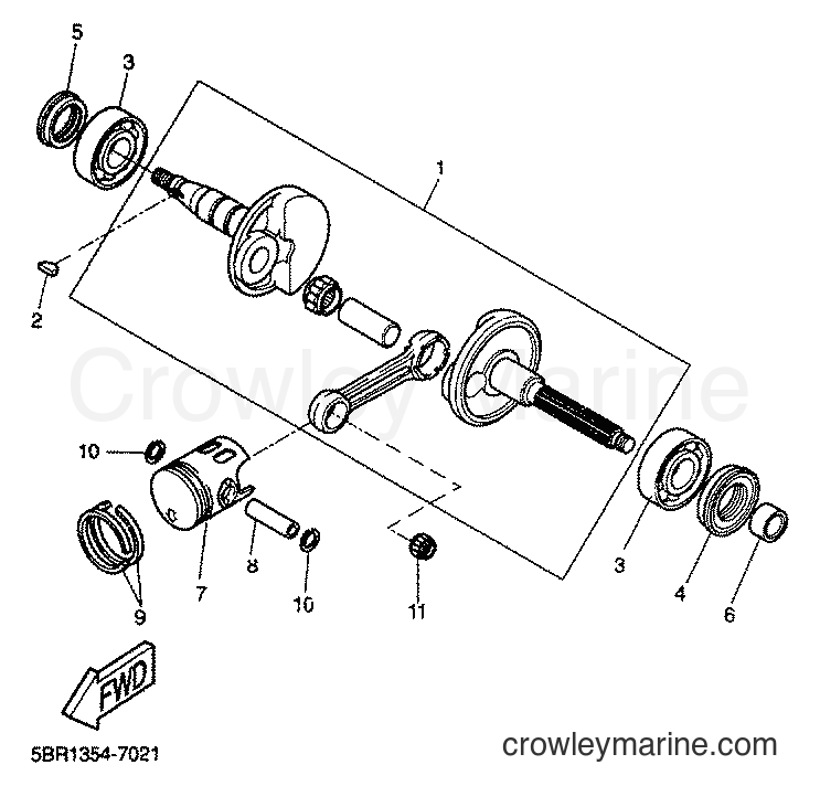 2001 Scooter YQ50 - YQ50 (5KL4) [010] - CRANKSHAFT & PISTON