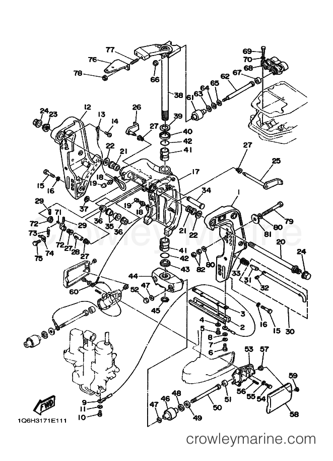 Yamaha Motors 70B (6H3) [030] - BRACKET 2 (LONG)