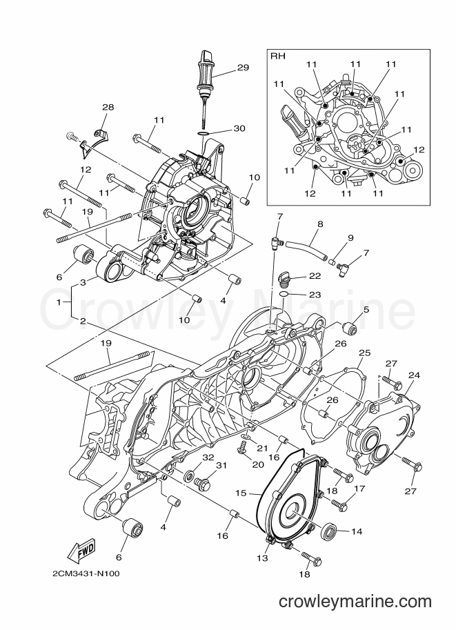 Yamaha Motors MW125A (2CM4) [010] - CRANKCASE