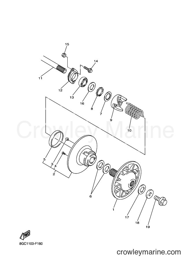 Yamaha Motors RT50 (8GC2) [010] - SECONDARY SHEAVE